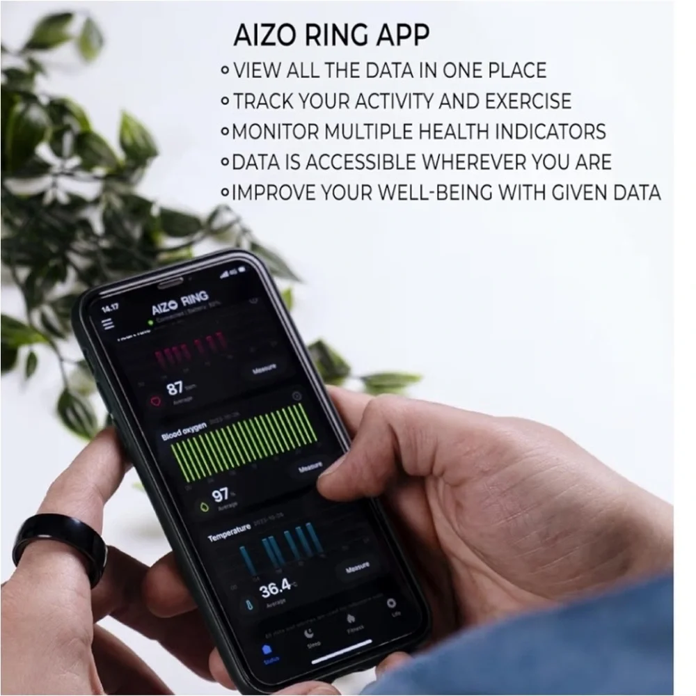 NIB* ODO Smart Ring - Black Size 7 (55mm) Health Monitoring. w Charger.